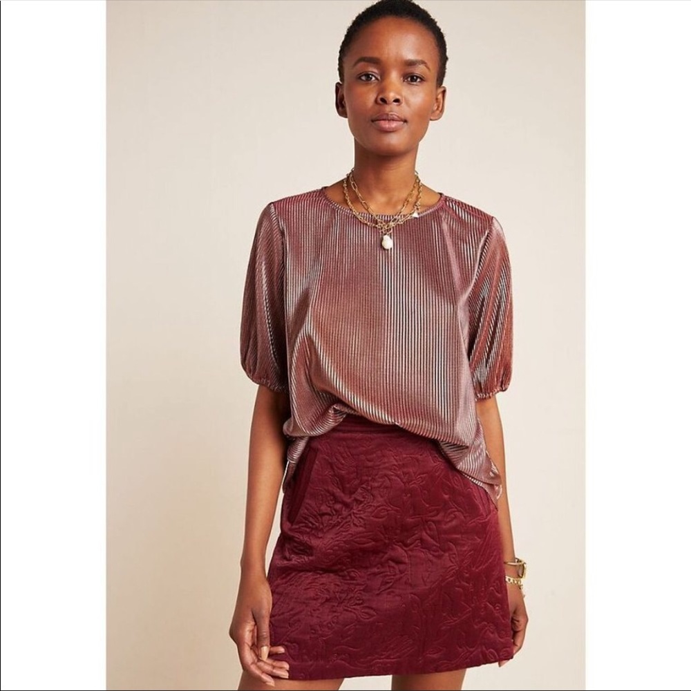 Maeve Beatrice Quilted Mini Skirt
